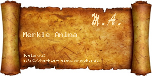 Merkle Anina névjegykártya
